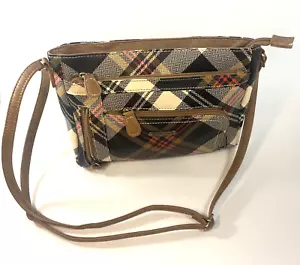 Multi Sac Zippy Triple Compartment Crossbody Bag Plaid Herbst Handtasche - Bild 1 von 14