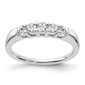 5-Stone 0.5Ct Lab Grown Diamond Band Ring Size 7 14K White Gold ( VS/SI,GH ) - Picture 1 of 6