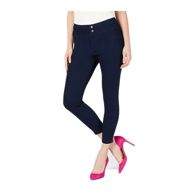 Pequeno 4-6 Designer HUE Feminino Clássico Suave Denim Capris Lavagem Índigo - Imagem 1 de 2
