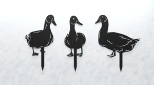 3-Pack Metal Farm Duck Yard Art - Picture 1 of 1