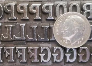 Vintage Metal Letterpress Print Type BB&S 30pt Lining Modern Antique C19 11# - Foto 1 di 5