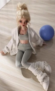 Bambola 1/4 BJD SD Sirin colore marrone chiaro trucco viso senza A1 + occhi + vestiti + parrucca + scarpe - Foto 1 di 6