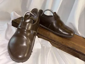 Birkenstock Tokio Super Grip Brown Leather Work Comfort Mules Clogs 42 W-11 M-9 - Picture 1 of 11
