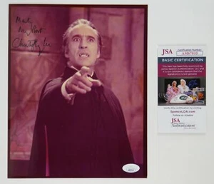 Christopher Lee Signed 8x10 Photo Dracula Autographed To Marty JSA COA - Picture 1 of 4