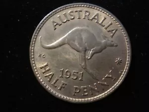 Moneda australiana 1951PL de medio centavo de alto grado (SA06) - Imagen 1 de 2