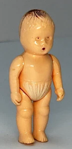 2.5" Vintage 50s Celluloid Baby Doll Jointed Miniature Dollhouse - Picture 1 of 15
