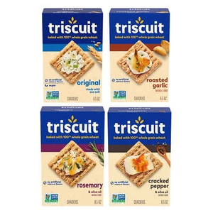 Whole Grain Wheat Crackers 4 Flavor Variety Pack, Bulk Snack Crackers, 4 Boxes - Picture 1 of 10