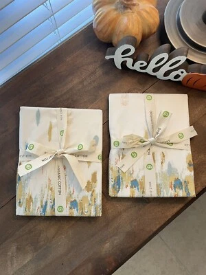 West Elm Organic Cotton Paint Brushstroke Multicolor Euro Shams Set Of 2 NWOT - Image 1 of 2