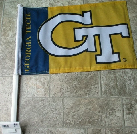 Georgia Tech Yellow Jackets DOUBLE SIDED CAR FLAG ! FREE SHIPPING ! Cover