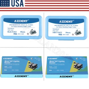 Soporte de ortodoncia dental AZDENT tubos bucales primer molar monobloque MBT Roth 022 - Imagen 1 de 24