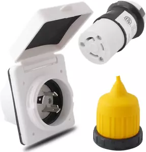 RV Power Inlet 125V 30 AMP Power Plug, Female Twist Locking Connector Wit - Picture 1 of 12