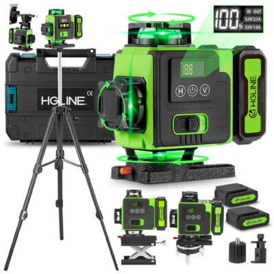 16 Line Laser Level Wasserwaage 4D 360° Kreuzlinienlaser mit Koffer +Stativ Kit - Bild 1 von 4