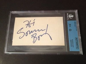 Sonny Bono Cher Signed Auto Index Card JSA Certified COA - Picture 1 of 2