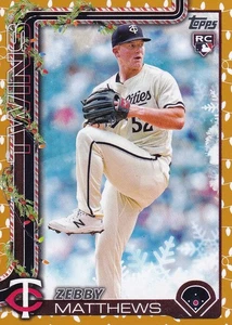 Tarjeta Topps Holiday Orange Light Zebby Matthews 2025 #H68. nrmt-mt - Imagen 1 de 1