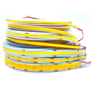 DC 5V 12V 24V COB LED Streifen 320 384 480 528LEDs/m 3MM 5MM 8MM PCB Linear Licht - Bild 1 von 7