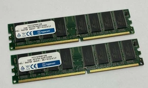 Kit de 2 GB (2 x 1 GB) Hyperam HYU1276481 GB PC3200U 400 MHz DDR1 memoria de computadora - Imagen 1 de 3