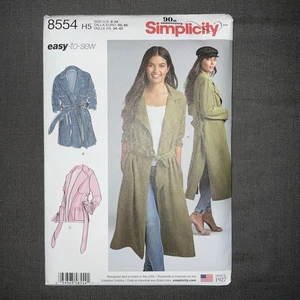 Simplicity leicht zu nähen zierliche ungefütterte Mäntel Muster 8554 WMS Größe 6-14 ungeschnitten - Bild 1 von 4