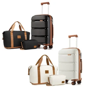 2PCS Travel Set 20Inch Hard Shell Suitcase Cabin Hand PP Luggage With Bags - Picture 1 of 9