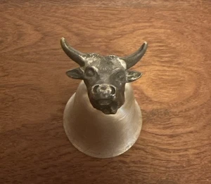 Vintage Towle Bull Steer Head Jigger Shot tazza vetro peltro 2-3/4"x2" anni 70 - Foto 1 di 7