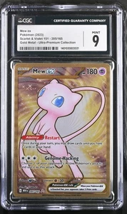 Pokémon Mew ex 205/165 Scharlachrot & Violett 151 Gold Metall UltraPremium CGC 9 - Bild 1 von 1