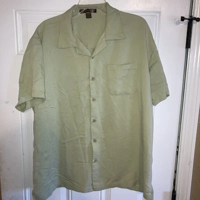 Camisa de manga corta con botones Harrington para hombre talla XL verde rayón y poliéster Foto 1 de 4