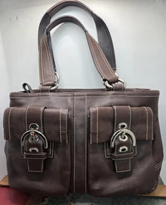 Vintage Coach Soho Luxus Umhängetasche Handtasche braun C0GZ-8A09 Doppelgriff Schnalle Taschen - Bild 1 von 15