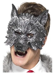 Smiffys Deluxe Big Bad Wolf Mask, Grey - Picture 1 of 1