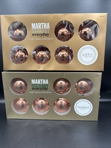 Vintage Martha Stewart Everyday Glas Weihnachtsschmuck Kupfer/Gold 16er Set - Bild 1 von 6