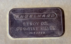 Vintage Engelhard 1 oz .999+ Silver Bar PK Series Serial Numbered - Picture 1 of 2