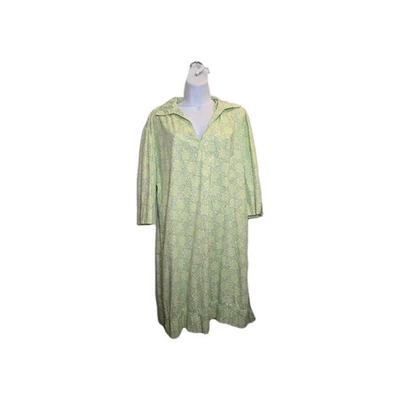 Vestido túnica vintage Tibi verde floral algodón para mujer talla 12 Foto 1 de 4