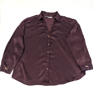 ZARA Bluse Satinoptik Burgund Damen Knopfleiste Langarm Gr. M Neu mit Etikett - Bild 1 von 8