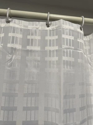 Waterproof Fabric Shower Curtain or Liner Satin Damask - Image 1 of 4