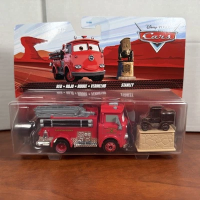 Disney Pixar Cars Red and Stanley Statue 2 Pack Fire Truck Radiator Springs 2023 - Image 1 of 4
