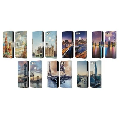 HEAD CASE DESIGNS CITY SKYLINES LEATHER BOOK WALLET CASE FOR GOOGLE PHONES - image 1 of 4