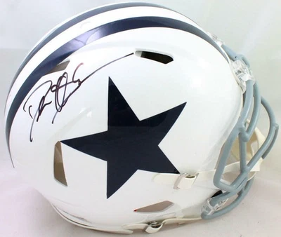 Capacete autêntico Deion Sanders assinado Cowboys F/S 60-63 velocidades - Beckett com holograma - Imagem 1 de 4