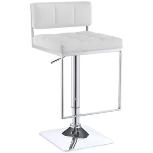 Alameda Adjustable Bar Stool Chrome and White - Picture 1 of 2