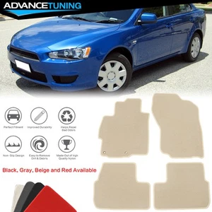 Se adapta a 08-17 Mitsubishi Lancer 4 piezas alfombrillas forro delantero trasero beige alfombra nailon - Imagen 1 de 10