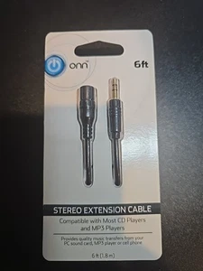Brand New!!! 3.5mm Audio ONN Stereo Extension Cable  - 6ft. - Picture 1 of 2