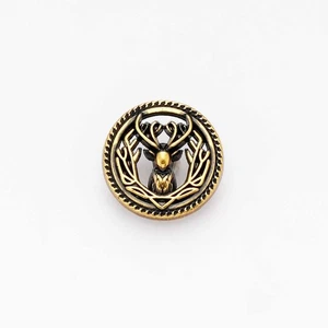 5pcs deer head metal buttons for textile sewing or handicraft projects 18/23mm - Picture 1 of 9