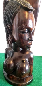 Afrikanische Ebenholz Skulptur Junge Frau Figuren wunderschöne Meisterwerk 20.Jh - Bild 1 von 24