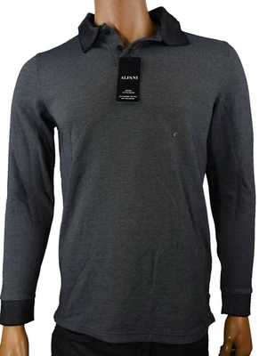 Alfani Mens Polo Shirt New S Black Long Sleeves Collared solid Cotton blend - Image 1 of 4
