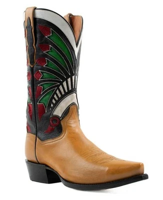 NUEVO Dan Post Para hombres Talla 10D Caramelo Tostado Puntera Corta Cuero Vaquero Occidental EE. UU. Foto 1 de 4