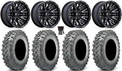 MSA Creed 14" Wheels Machined 32" Lynx SXS Tires Yamaha Viking Wolverine - Image 1 of 4
