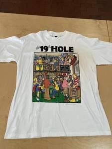 NOS NWT New Vintage 1991 John Holladay Prints The 19th Hole Golf T-Shirt XXL - Picture 1 of 8