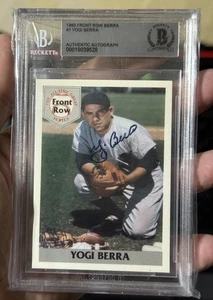 YOGI BERRA 1992 FRONT ROW BECKETT AUTHENTIC ON CARD AUTO ! *13X WS WINNER ! LOOK - Picture 1 of 2