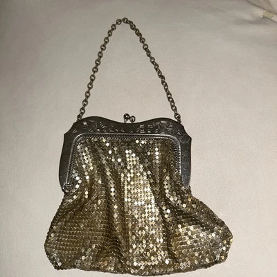 Vintage 50’s Whiting & Davis Co Silver Mesh Clutch Purse Chain Wristlet Purse - Image 1 of 4