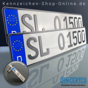 2 kfz Autokennzeichen 520x110 Standard Nummernschild + Schlüsselanhänger - Bild 1 von 9