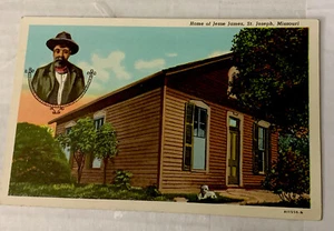 HOME OF JESSE JAMES St. Joseph Missouri Litho Color Vintage Postcard - Picture 1 of 2