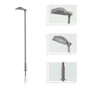 10 pz lampada in metallo modello ferroviario scala 1:87 luce stradale bianco brillante LED - Foto 1 di 6