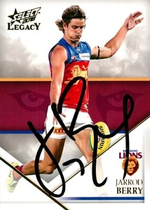 Signed 2018 BRISBANE LIONS AFL Card JARROD BERRY - Picture 1 of 3